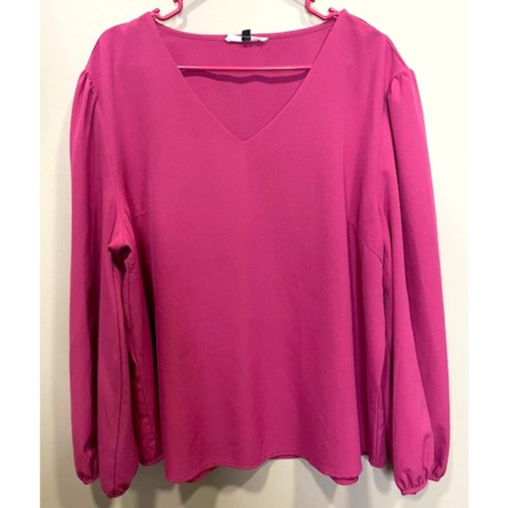 Michelle McDowell Barbie Pink V-neck Blouse Women's Sz XXL